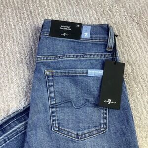 7 For All Mankind Bootcut Tailorless Athens Blue Released Hem‎ Jeans Size 28 NWT
